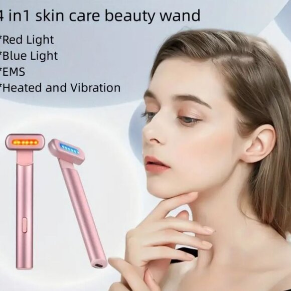 4-in-1 Radiant Renewal Red and Blue Light Skincare Wand Therapy (Rose Gold) New - Picture 6 of 14